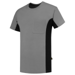 T-Shirt Brusttasche grau schwarz, BW190 Tricorp Workwear Bicolor