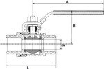 Edelstahlkugelhahn 2-teilig Baulänge nach DIN 3202-M3 G 1/2
