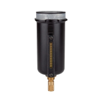 Metal container with sight tube incl. O-ring with fully automatic drain