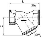 Strainer nickel-plated brass G DN MW