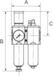2-piece maintenance unit Futura-mini G 1/4 Standard manometer