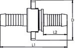3/3 Schlauchverschr. G 1 Ü-mutter flachd. NBR O-Ring MS