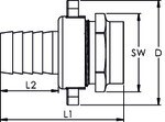 3/3 Standrohrver. G Mutter 1 flachd. CH Ausf. MS