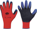Handschoenen PES fijn breisel Maat rood/zwart/blauw Latex Stronghand Tip Grip