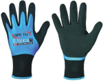 Gloves polyacrylic fine knit Size 9 black/blue latex fully coated Optiflex Winter Aqua Guard