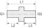 Nippel met dubbele schroefdraad AG 1/2" aan beide zijden, SW 24 messing
