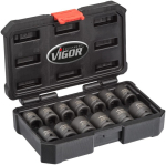 Kraftsteckschlüsselsatzsatz 1/2" 13-tlg. Vigor V5550S