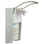 Langarmige aluminium dispenser 160x243x83mm voor 500 ml fles incl. muurbevestiging en lege fles