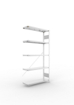 Anbauregal 1-zeilig, Rahmen zerlegt HxLxT 2000x1000x300 mm, verzinkt Meta Clip S3 AR 150/1100 kg 5 Böden