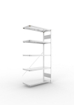 Anbauregal 1-zeilig, Rahmen zerlegt HxLxT 2000x1000x400 mm, verzinkt Meta Clip S3 AR 150/1100 kg 6 Böden