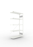 Anbauregal 1-zeilig, Rahmen zerlegt HxLxT 2000x1000x400 mm, grau RAL 7035 Meta Clip S3 AR 150/1100 kg 6 Böden