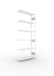 Anbauregal 1-zeilig, Rahmen zerlegt HxLxT 2000x1000x300 mm, grau RAL 7035 Meta Clip S3 AR 150/1650 kg 6 Böden