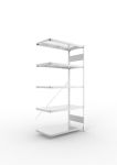 Anbauregal 1-zeilig, Rahmen zerlegt HxLxT 2000x1000x500 mm, verzinkt Meta Clip S3 AR 150/1100 kg 6 Böden