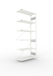 Anbauregal 1-zeilig, Rahmen zerlegt HxLxT 2000x1000x400 mm, grau RAL 7035 Meta Clip S3 AR 150/1650 kg 6 Böden