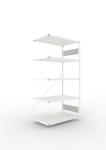 Anbauregal 1-zeilig, Rahmen zerlegt HxLxT 2000x1000x600 mm, grau RAL 7035 Meta Clip S3 AR 150/1100 kg 6 Böden