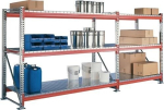 Grote rekken basis bay HxBxD 3300x2225x800 mm, vz / RAL 2001 Meta Multipal 1900 / 9870 kg 3 niveaus
