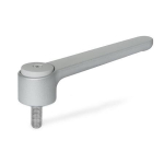 Flachspannhebel GN 126.1-145-M16-40-SR silber strukturmatt