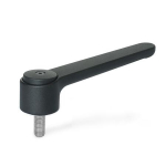 Flachspannhebel GN 126.1-145-M16-40-SW schwarz