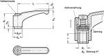 Klemmhebel GN 604.1-44-M4-SG Edelstahl, schwarzgrau