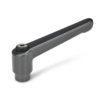 Adjustable clamping lever GN 300-22-M3-SZ AG, RAL 9011 SW glossy