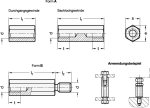 Abstandshalter GN 6220-NI-M10-80-A Edelstahl