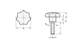 Ster knopschroef GN 6336.5-ST-25-M6-30 PA zwart, roestvrijstalen schroefdraad