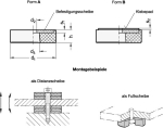 Afstandhouder & voetschijf met rubberen pad GN 438-32-9-5-B-70