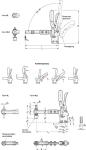 Verticale spanner GN 810.4-130-VL met verlengde klemarm en vergrendelingsmechanisme