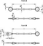 Lanyard with key ring GN 111.2-150-24-B-SW with mounting bracket