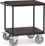 Tafelwagen met 2 legplanken Laadoppervlak 700x700 mm, max. 1200 kg Massieve rubberbanden, Fetra 12497/7016