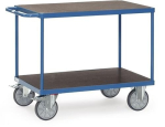 Tafelwagen met 2 waterdichte plateaus Laadoppervlak 1000x600 mm, gentiaanblauw max. 600 kg, TPE-banden, Fetra 24011401