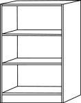 Plank, 3 OH HxBxD 1270x800x400 mm wit