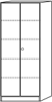 Cupboard HxWxD 22004x800x420 mm white 2 doors knob handle, lockable