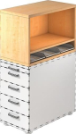 Top cabinet HxWxD 30x800x428 mm 1 OH and 3 plastic shelves maple