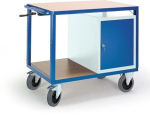 Werkplaatswagen HxBxD 980x1160x700 mm lichtgrijs, gentiaanblauw