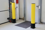 Rammschutz-Poller Rohr-ØxH 225x1200 mm gelb zum Aufdübeln, Polyurethan