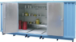 Opslagcontainer, opvangvolume 1300 liter BxDxH 5075x2075x2385 mm geïsoleerd voor passieve montage, gegalvaniseerd