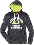 Trui met capuchon gebreid fleece 100% PES Maat zwart melange/lime/oranje Terrax Werkkleding Hoody