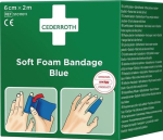 Pleisters en verband blauw, elastisch, rol W=6 cm, L=2 m Cederroth Zacht Schuim