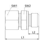 Rechte inschroefspie met afdichtrand GE15LR3/4 CF, compleet Gegalvaniseerd staal, huismerk