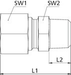 Straight screw-in fitting R 1/2 a., pipe Ø 12 Galvanised steel, heavy-duty design