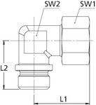 Elbow screw-in spigot, conical WE06LLMKEG CF, complete Galvanised steel, house brand