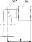Elbow connection piece W28L CF, complete Galvanised steel, house brand