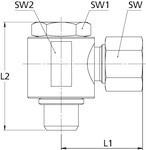 Angle swivelling lock with sealing ring CF, complete Galvanised steel, house brand