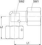 Elbow connector with sealing cone EW16S CF, complete Galvanised steel, house brand
