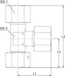L-fitting verstelbaar Buis buiten-Ø 16 Gegalvaniseerd staal, zwaar ontwerp