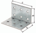 Geperforeerde plaat hoek 90° 80x80 mm L=60 mm gegalvaniseerd. GAH 331498