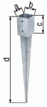 Einschlagbodenhülse 750x71 mm fzn. GAH 211271