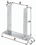 U-post support for screwing on 91x200x60x50x200 mm fzn. GAH 212797