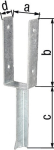 U-Pfostenträger mit Betonanker T-Eisen 101x200x200x50 mm fzn. GAH 216795